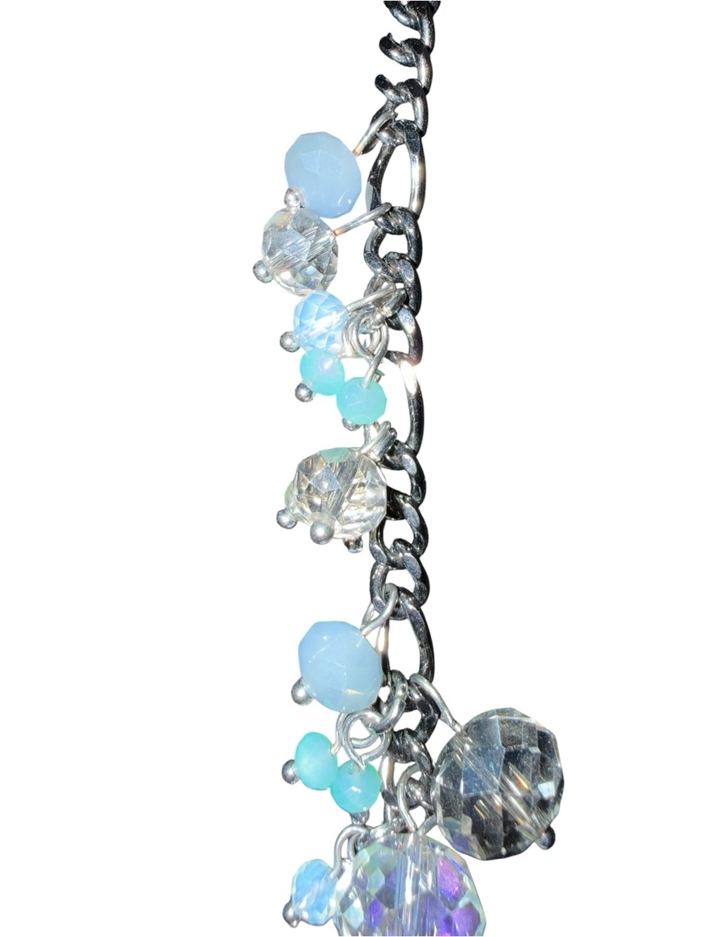 Gorgeous Simply Vera Wang Blue & Aqua Beaded Necklace Gunmetal Tone - Picture 4 of 8